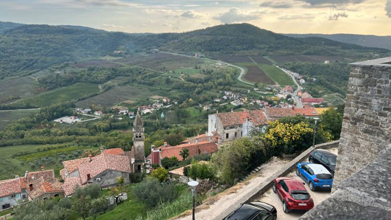 Motovun from the city walls on top of the hill